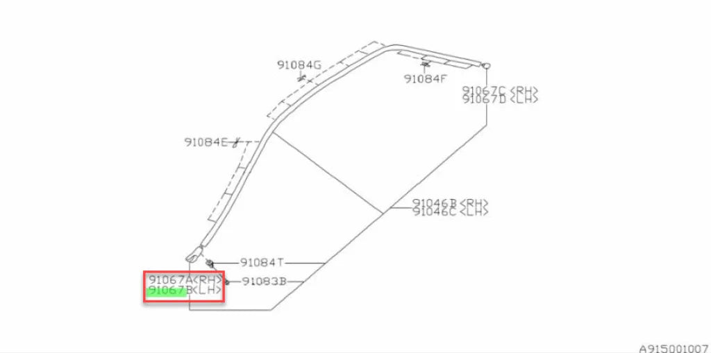 Roof Moulding Front End Cap (Rhs & Lhs) To Suit Subaru Impreza Gc8 Gf8 92-00 91014Fa010 91014Fa000