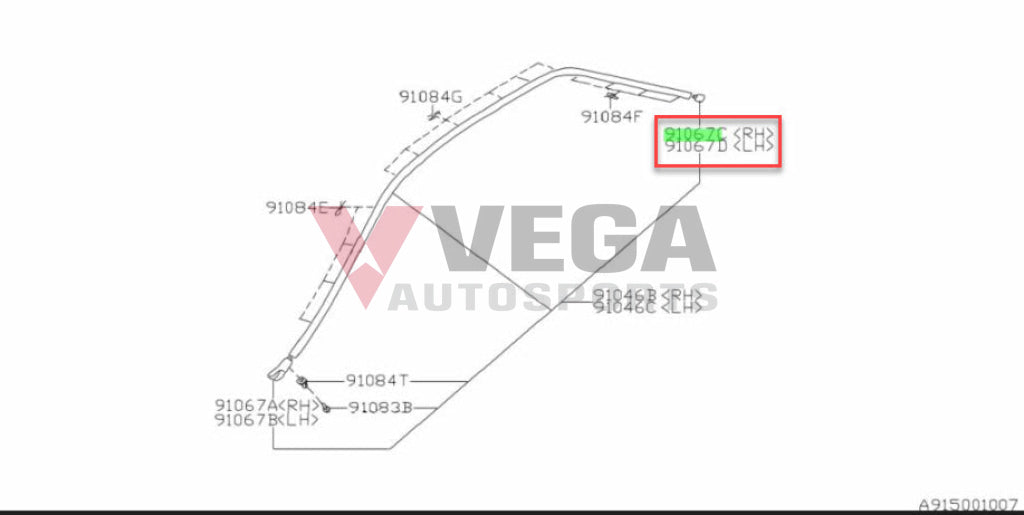 Roof Moulding Rear End Cap (Rhs & Lhs) To Suit Subaru Impreza Gc8 92-00 91014Fa050 91014Fa040