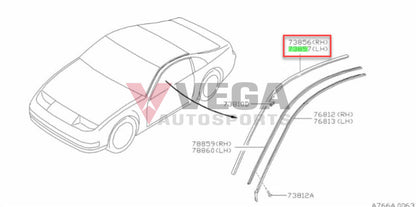 Roof Moulding Set (Rhs & Lhs) To Suit Nissan Fairlady 300Zx 1990-1996 Hard Top 73852-33P00 /