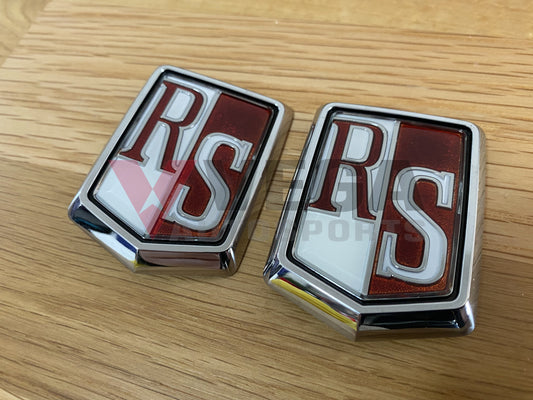 “RS" Fender Emblem Set (2 Piece) to suit Nissan Skyline RS DR30 - Vega Autosports