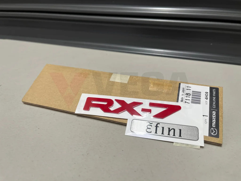 ’Rx7 Efini’ Red Decal (F10051711B11) To Suit Mazda Rx7 Fd3S 93-99 Emblems Badges And Decals