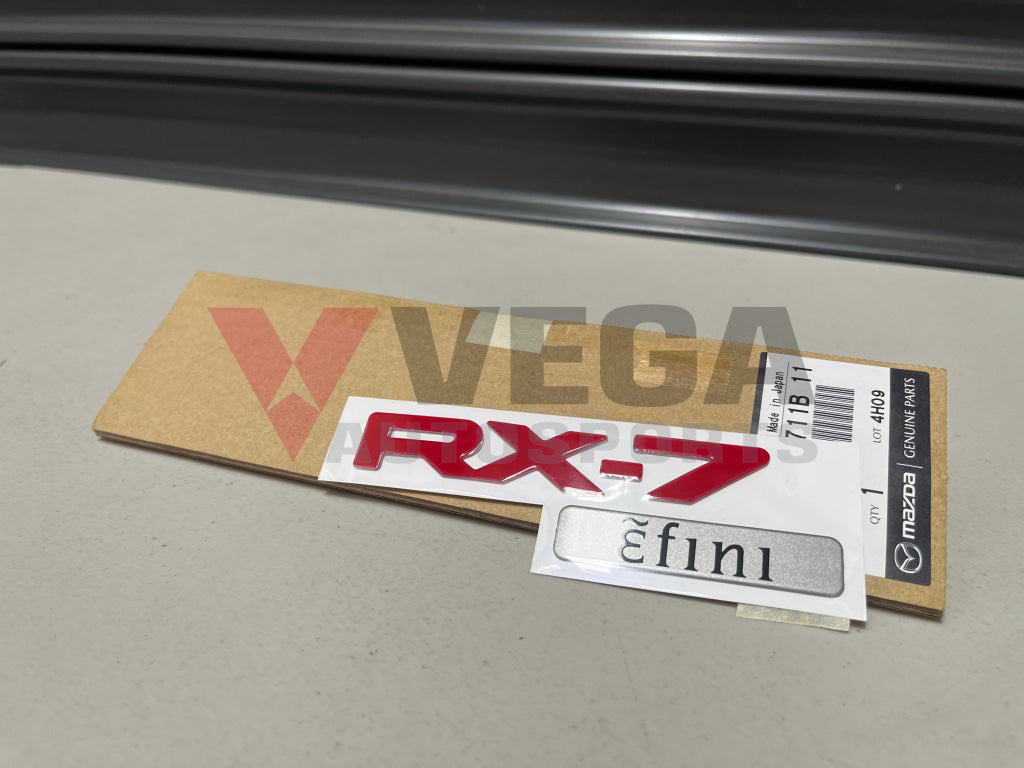 ’Rx7 Efini’ Red Decal (F10051711B11) To Suit Mazda Rx7 Fd3S 93-99 Emblems Badges And Decals