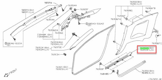 Scuff Plate Set (Rhs & Lhs) To Suit Nissan R35 Gtr 769B0-Jf00A / 769B1-Jf00A Exterior