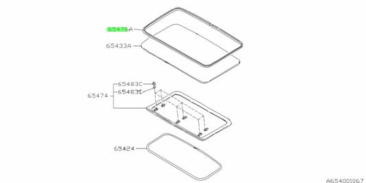 Seal Sunroof To Suit Subaru Impreza 92-00 Gc8 Gf8 Gm8 65441Pa002 Body Mouldings / Seals