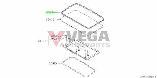 Seal Sunroof To Suit Subaru Impreza 92-00 Gc8 Gf8 Gm8 65441Pa002 Body Mouldings / Seals