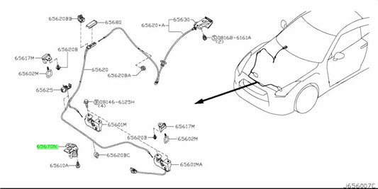 Secondary Hood Latch To Suit Nissan R35 Gtr 65670-Jf00A Exterior
