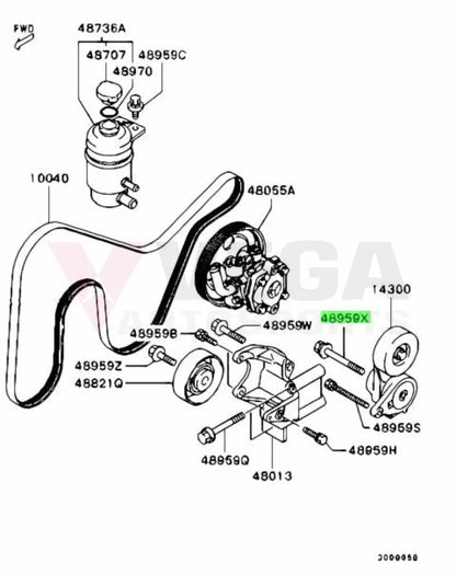 Serpentine Belt Tensioner Bolt to suit Mitsubishi Lancer Evolution 7 - 9 MD374022 - Nuts / Bolts / Screws
