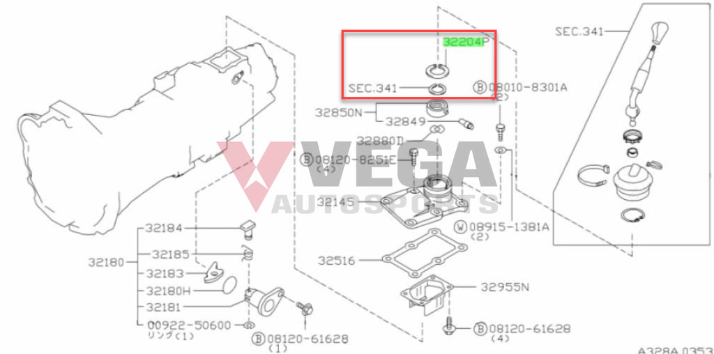 Shift Lever Snap Ring And Circlip Set To Suit Nissan S13/S14/S15/R32/R33/R34 32204-V5004 /