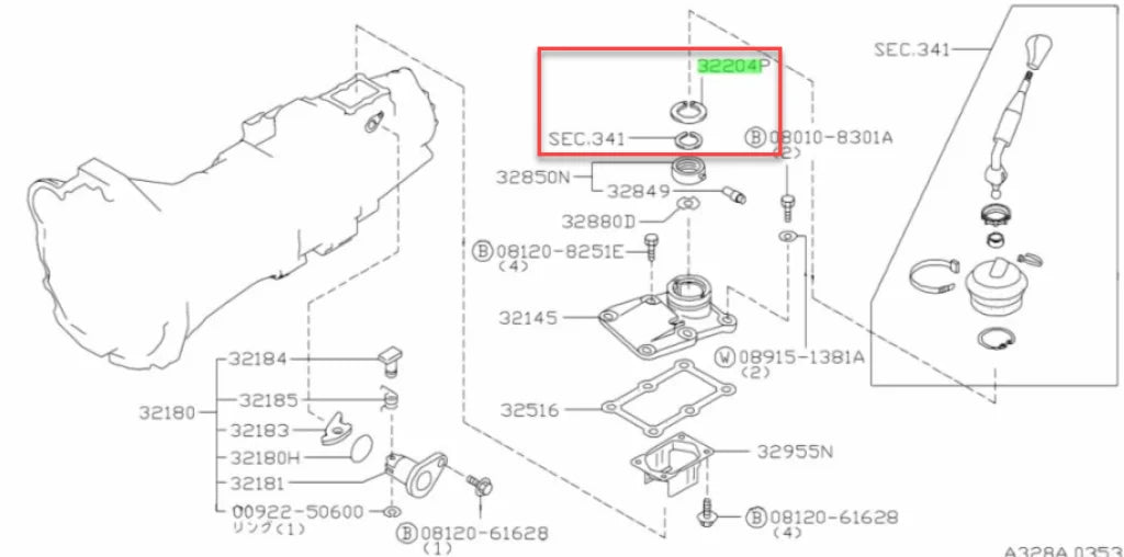 Shift Lever Snap Ring And Circlip Set To Suit Nissan S13/S14/S15/R32/R33/R34 32204-V5004 /