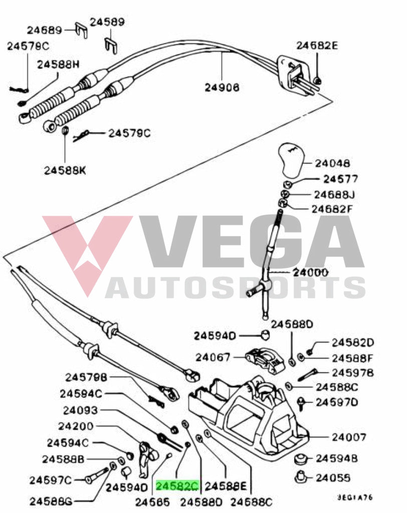 Shifter Base Locking Nut to suit Mitsubishi Lancer Evolution 4 - 9 (5-Speed) MB347410 Gearbox and Transmission
