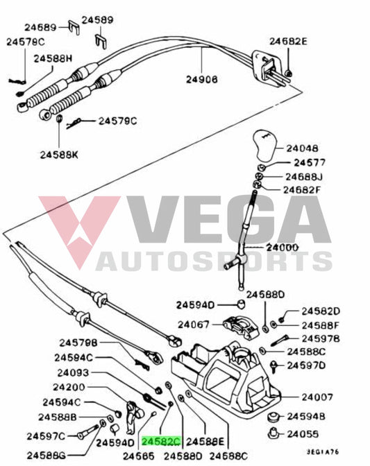 Shifter Base Locking Nut to suit Mitsubishi Lancer Evolution 4 - 9 (5-Speed) MB347410 Gearbox and Transmission