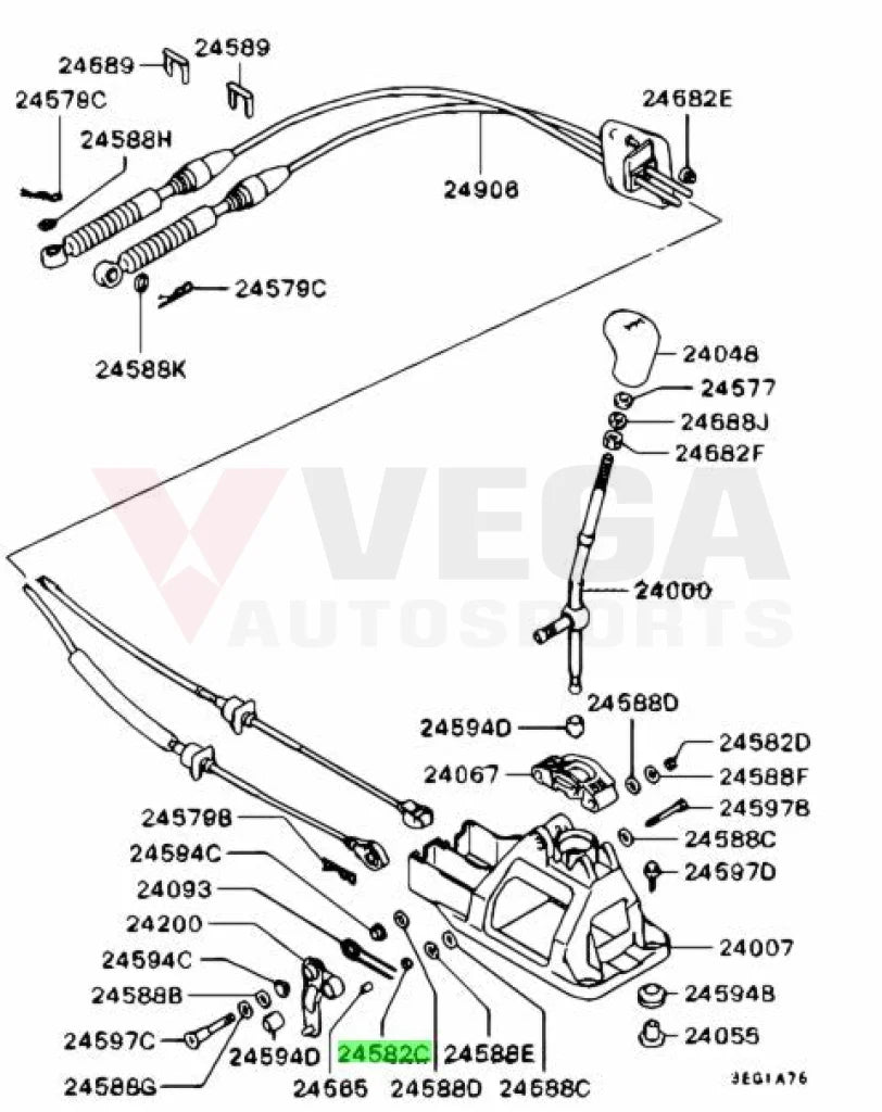 Shifter Base Locking Nut to suit Mitsubishi Lancer Evolution 4 - 9 (5-Speed) MB347410 Gearbox and Transmission