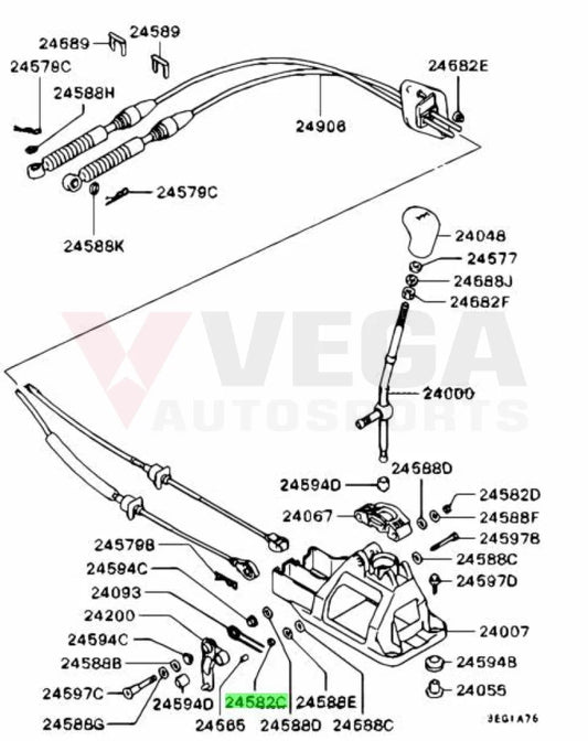 Shifter Base Locking Nut to suit Mitsubishi Lancer Evolution 4 - 9 (5-Speed) MB347410 Gearbox and Transmission