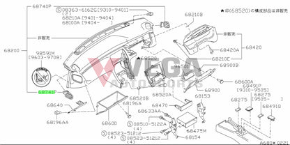 Side Grill Defroster Vent LHS to suit Nissan Silvia S14 - Vega Autosports