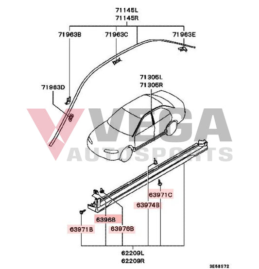 Side Skirt Clip Set (42 Piece) To Suit Mitsubishi Lancer Evolution 5 / 6 6.5 Cp9A Exterior