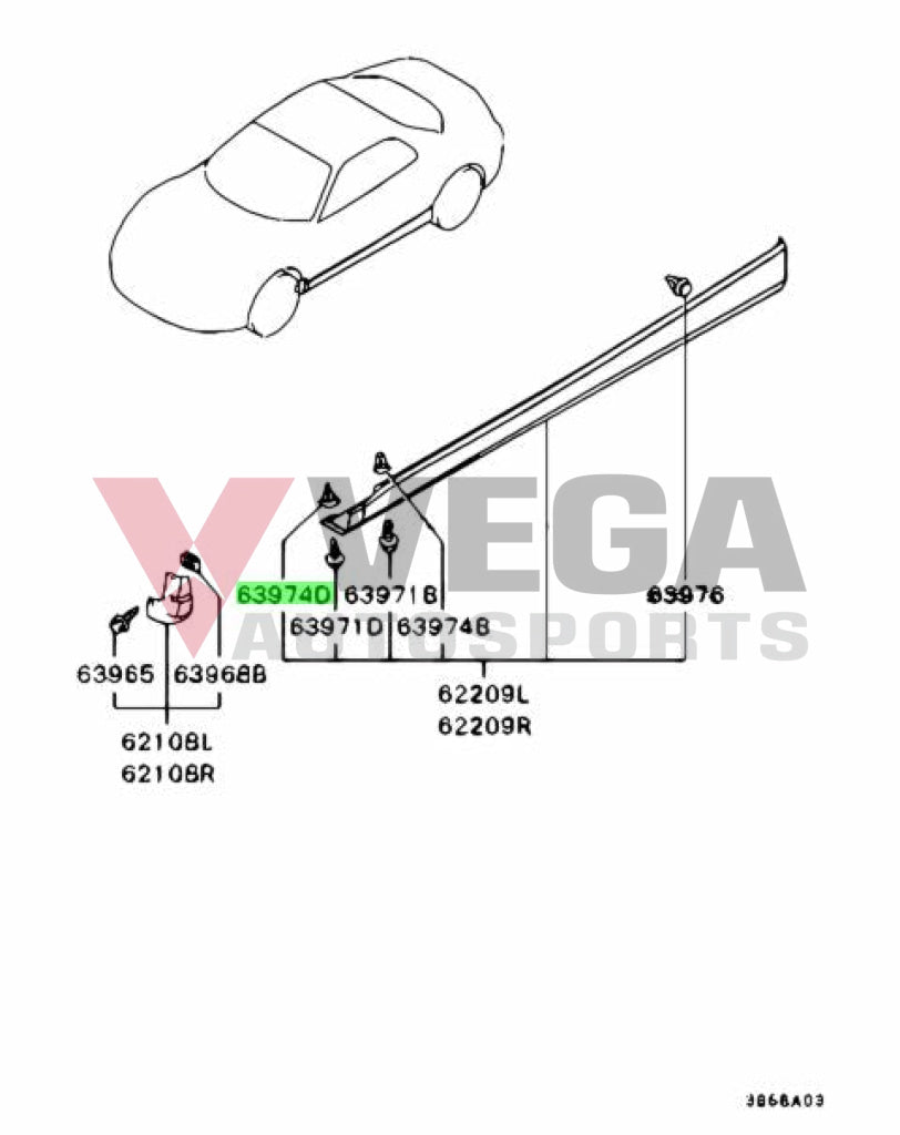 Side Skirt Clip To Suit Mitsubishi Lancer Evolution 7 / 8 9 Ct9A Mb361578 Nuts Bolts Screws