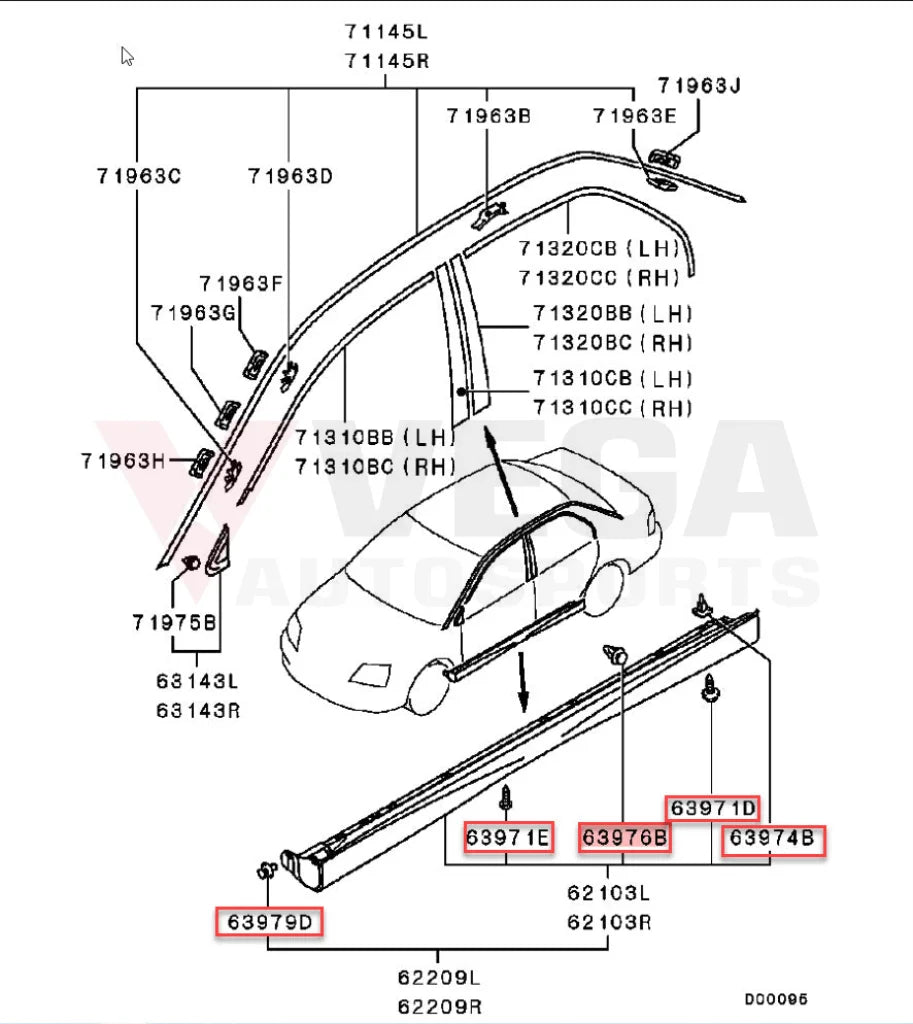 Side Skirt Fitting Kit (60-Piece) To Suit Mitsubishi Lancer Evolution 7 / 8 9 Ct9A Exterior