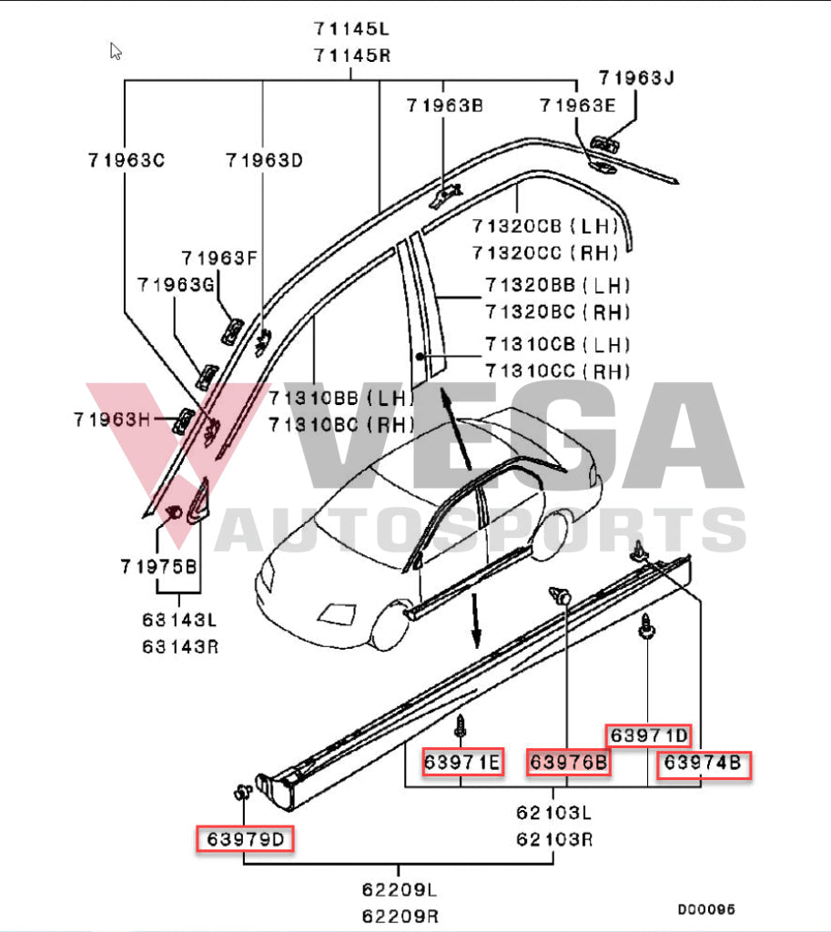 Side Skirt Fitting Kit (60-Piece) To Suit Mitsubishi Lancer Evolution 7 / 8 9 Ct9A Exterior