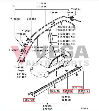 Side Skirt Fitting Kit (60-Piece) To Suit Mitsubishi Lancer Evolution 7 / 8 9 Ct9A Exterior