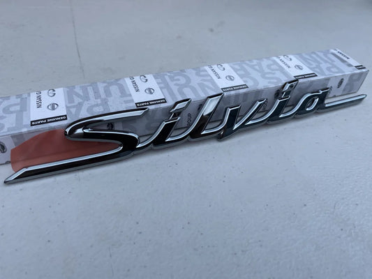 'Silvia' Emblem Badge Black Chrome to suit JDM Nissan Silvia S15 - Vega Autosports