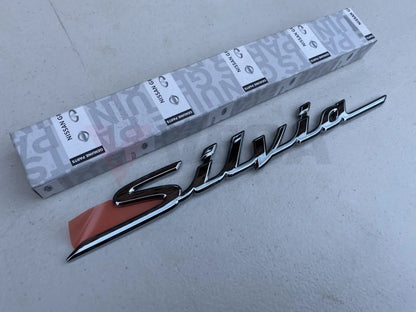 'Silvia' Emblem Badge Black Chrome to suit JDM Nissan Silvia S15 - Vega Autosports