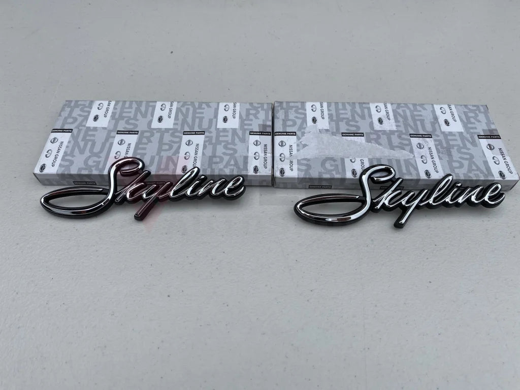 'Skyline' Fender Emblems (Pair) to suit Nissan Skyline Hakosuka C10 - Vega Autosports