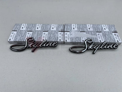 'Skyline' Fender Emblems (Pair) to suit Nissan Skyline Hakosuka C10 - Vega Autosports