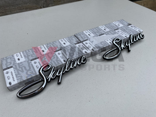 'Skyline' Fender Emblems (Pair) to suit Nissan Skyline Hakosuka C10 - Vega Autosports