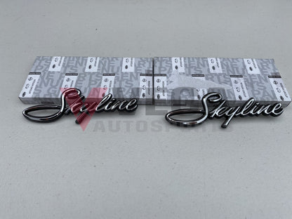 'Skyline' Fender Emblems (Pair) to suit Nissan Skyline Hakosuka C10 - Vega Autosports