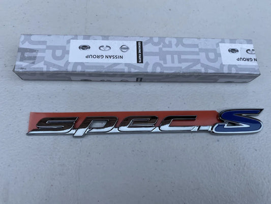 'Spec S' Emblem Badge Black Chrome to suit JDM Nissan Silvia S15 - Vega Autosports