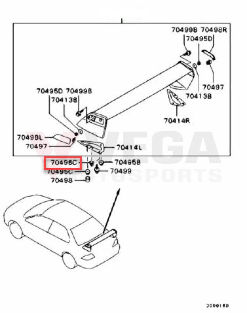 Spoiler Grommet (Black) To Suit Mitsubishi Lancer Evolution 5-10 Mb645307 Nuts / Bolts Screws