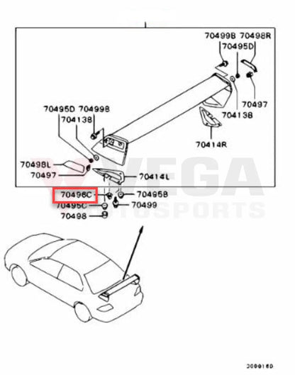 Spoiler Grommet (Black) To Suit Mitsubishi Lancer Evolution 5-10 Mb645307 Nuts / Bolts Screws