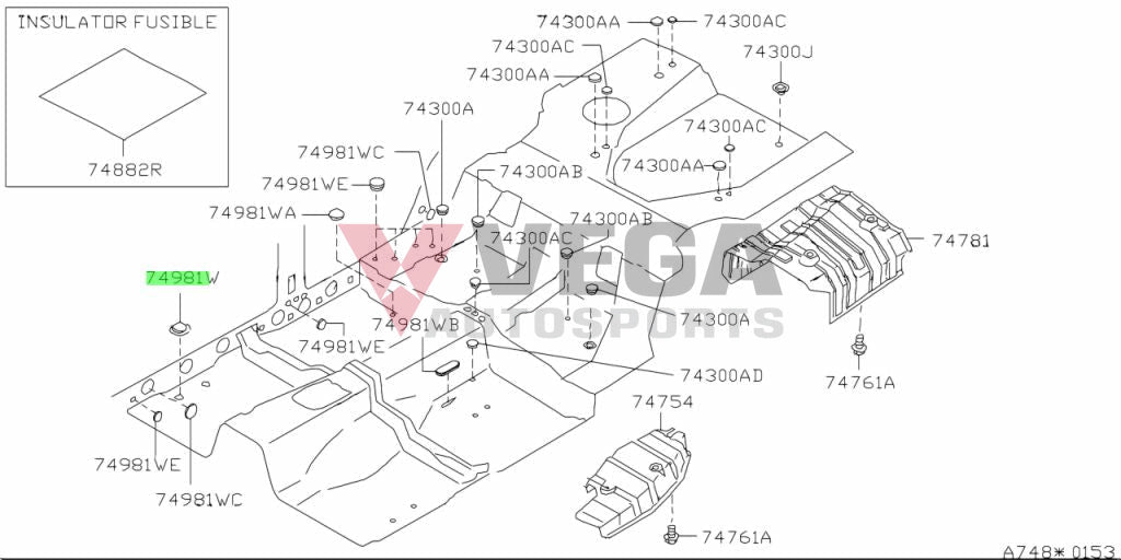 Steel Floor Plug / Grommet 50Mm To Suit Nissan Skyline R32 Gtr R33 R34 74836-01L00 Nuts Bolts Screws