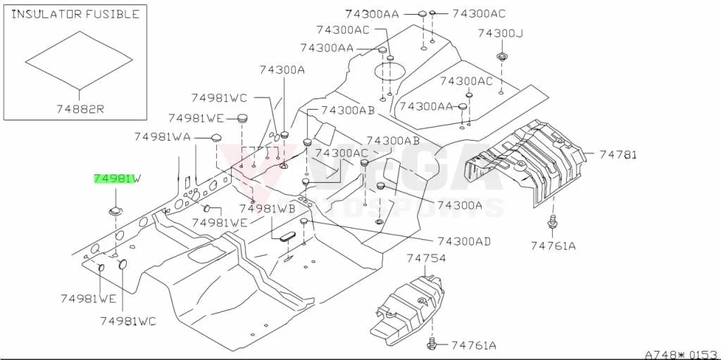 Steel Floor Plug / Grommet 50Mm To Suit Nissan Skyline R32 Gtr R33 R34 74836-01L00 Nuts Bolts Screws