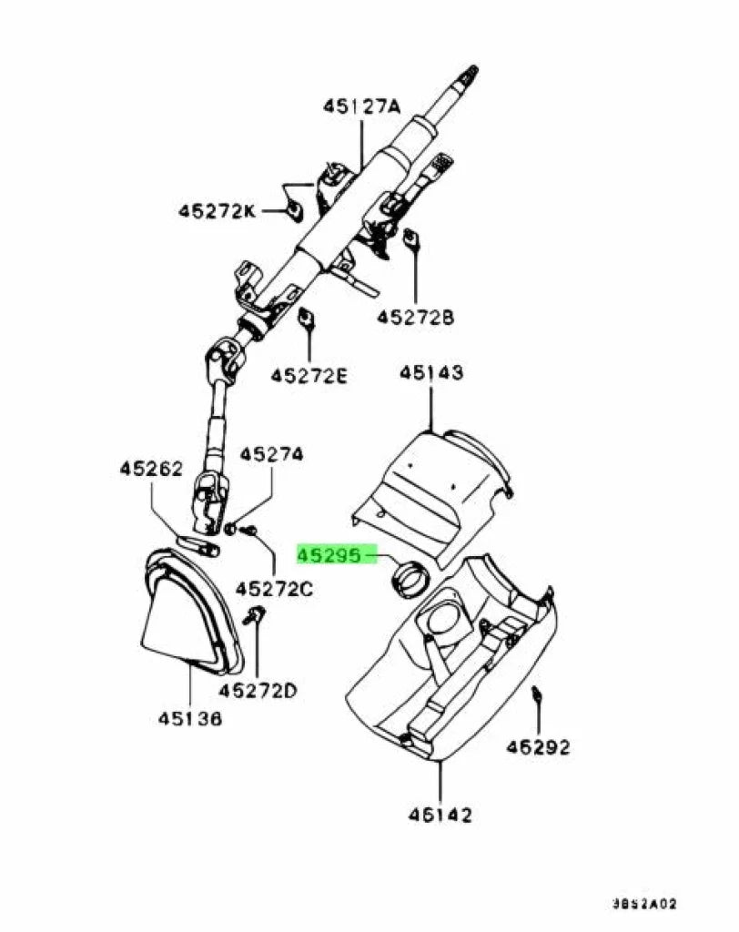 Steering Column Cover Grommet To Suit Mitsubishi Lancer Evolution 1 - 9 Mb522123 Interior