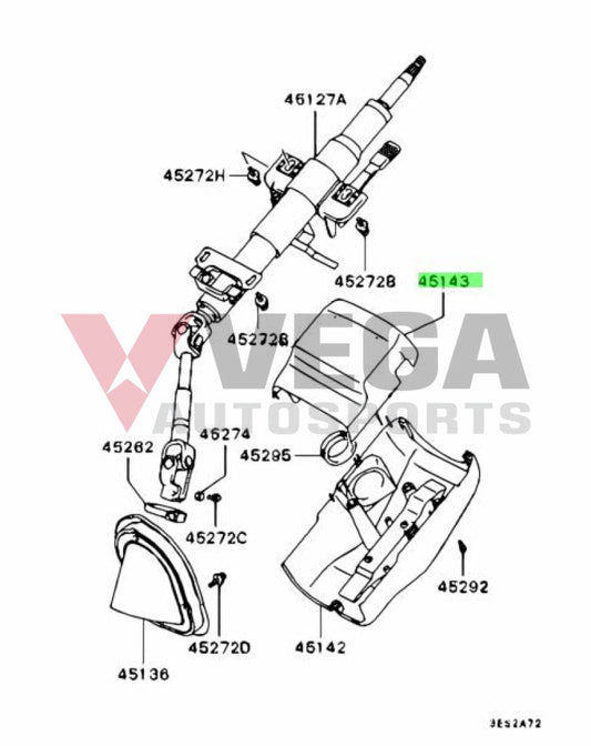 Steering Column Cover Set (Upper) To Suit Mitsubishi Lancer Evolution 4 / 5 6 6.5 Tme Mr748195