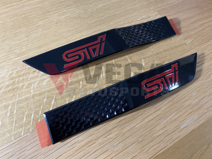 'STI' Black Fender Badge Emblem Pair Limited set to suit Subaru WRX STI 2015 2016 VA - Vega Autosports