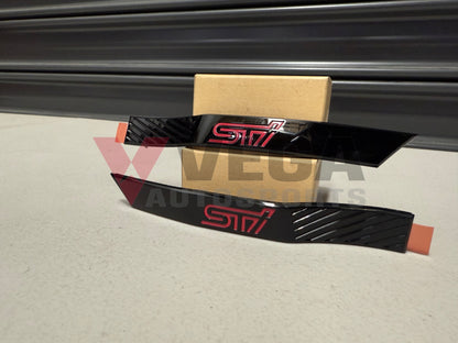 ’STI’ Black Fender Badge Emblem Pair to suit Subaru WRX STI 08-14 / WRX 11-14 ST91123ZR020 / ST91123ZR030 Emblems