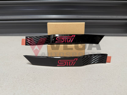 ’STI’ Black Fender Badge Emblem Pair to suit Subaru WRX STI 08-14 / WRX 11-14 ST91123ZR020 / ST91123ZR030 Emblems