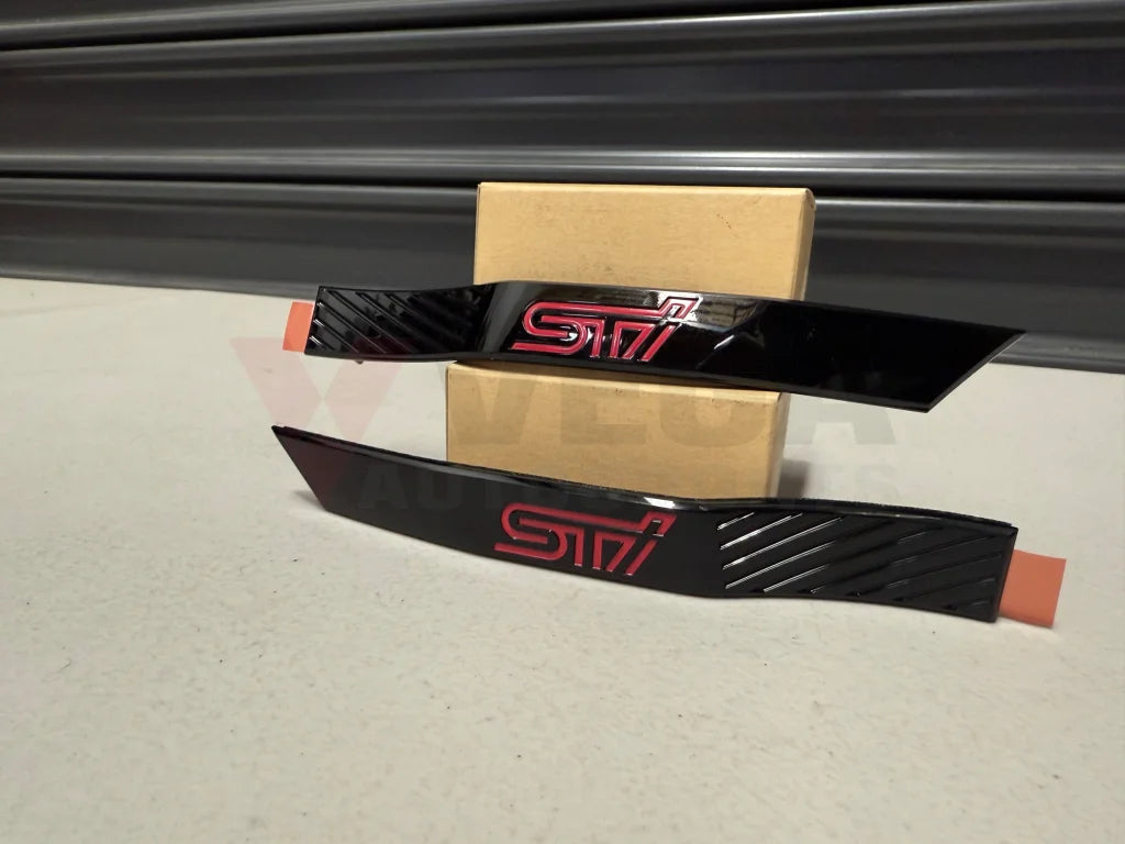 ’STI’ Black Fender Badge Emblem Pair to suit Subaru WRX STI 08-14 / WRX 11-14 ST91123ZR020 / ST91123ZR030 Emblems