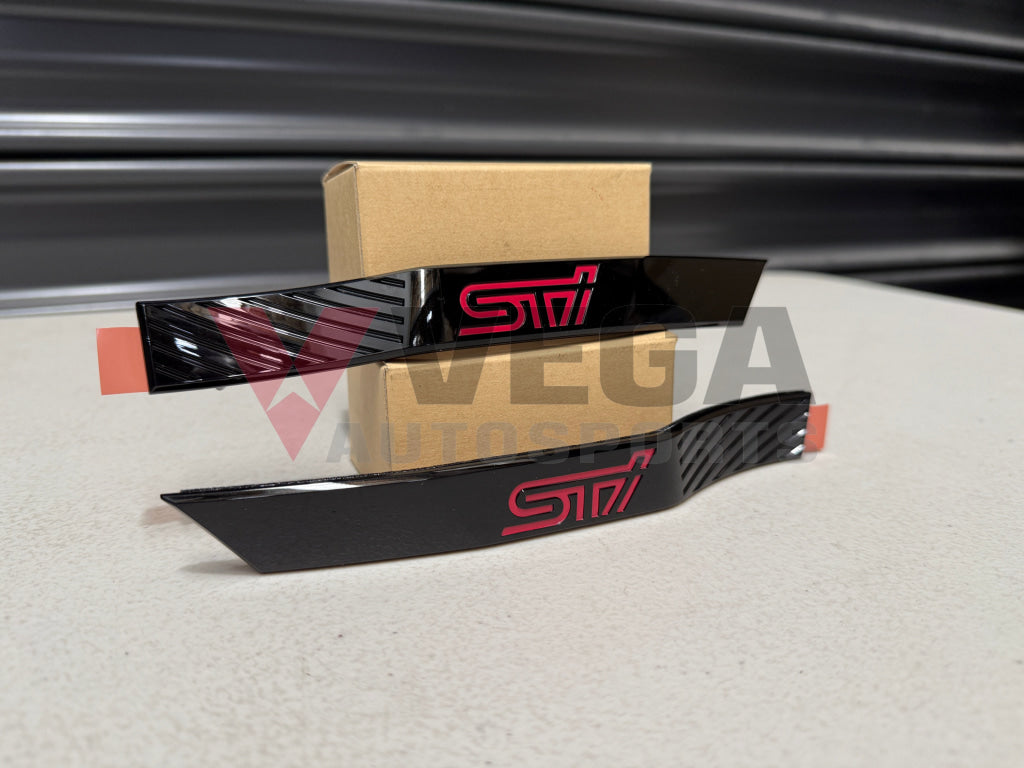 ’STI’ Black Fender Badge Emblem Pair to suit Subaru WRX STI 08-14 / WRX 11-14 ST91123ZR020 / ST91123ZR030 Emblems