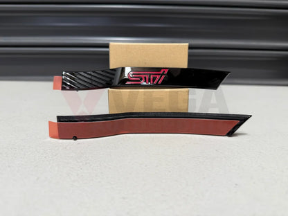 ’STI’ Black Fender Badge Emblem Pair to suit Subaru WRX STI 08-14 / WRX 11-14 ST91123ZR020 / ST91123ZR030 Emblems