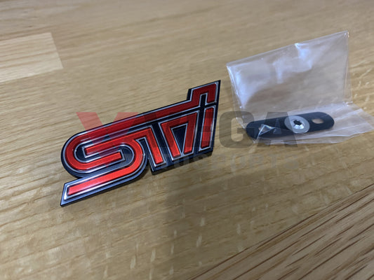 'STi' Front Grill Emblem Badge Red to suit Subaru Impreza WRX STi 08-10 GV GR - Vega Autosports