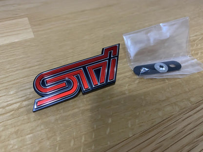 'STi' Front Grill Emblem Badge Red to suit Subaru Impreza WRX STi 08-10 GV GR - Vega Autosports