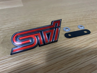 STi Front Grill Emblem Badge Red to suit Subaru Impreza WRX STi 11-14 GV GR - Vega Autosports