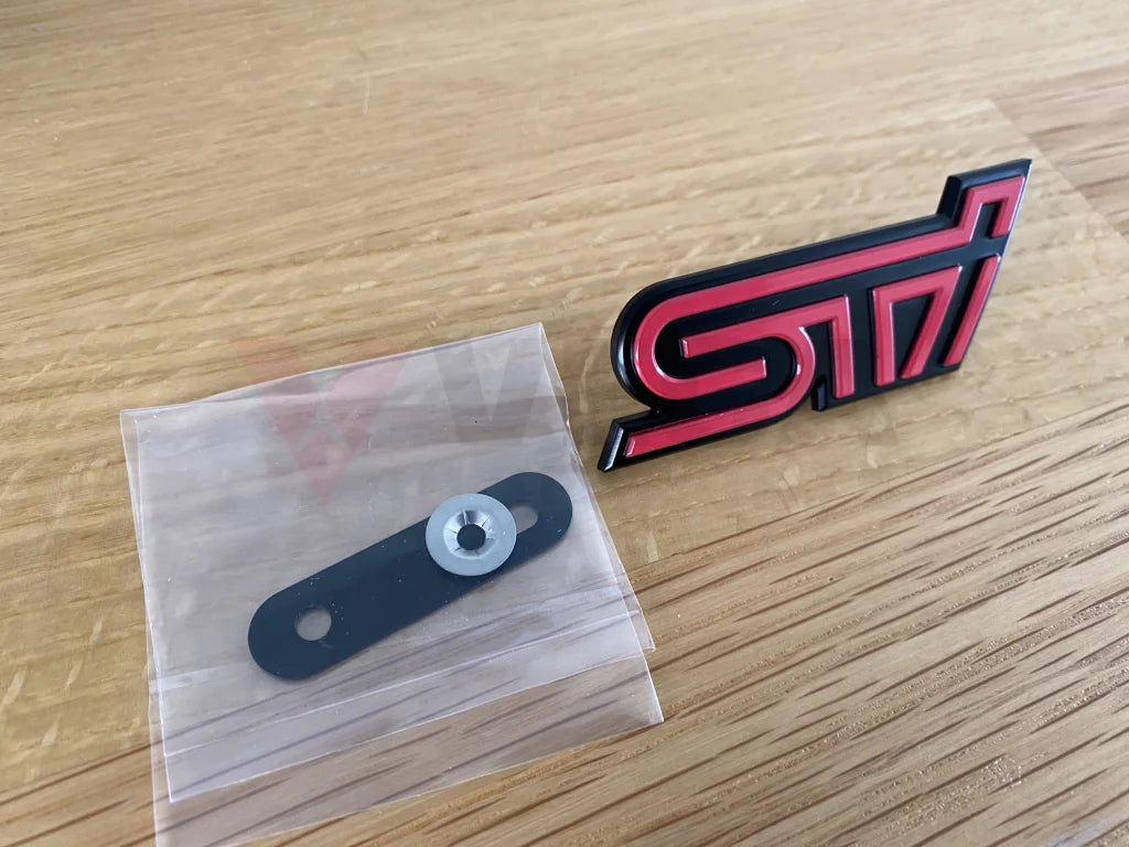 "STI" Front Grille Badge Emblem Ornament to suit Subaru Impreza WRX 2005 - Vega Autosports