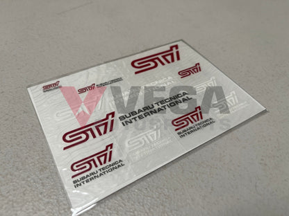 STi Mini Decal Sticker Sheet Red White Logo Genuine OEM JDM Subara - Vega Autosports