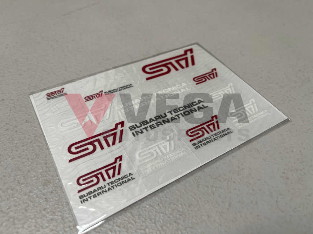 STi Mini Decal Sticker Sheet Red White Logo Genuine OEM JDM Subaru *Di ...