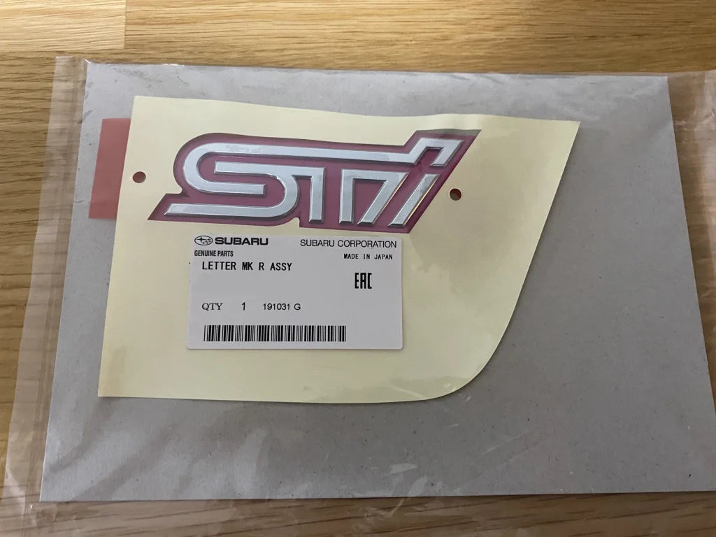 "STI" Rear Truck Emblem Ornament to suit Subaru Impreza WRX 2001 - 2004 - Vega Autosports