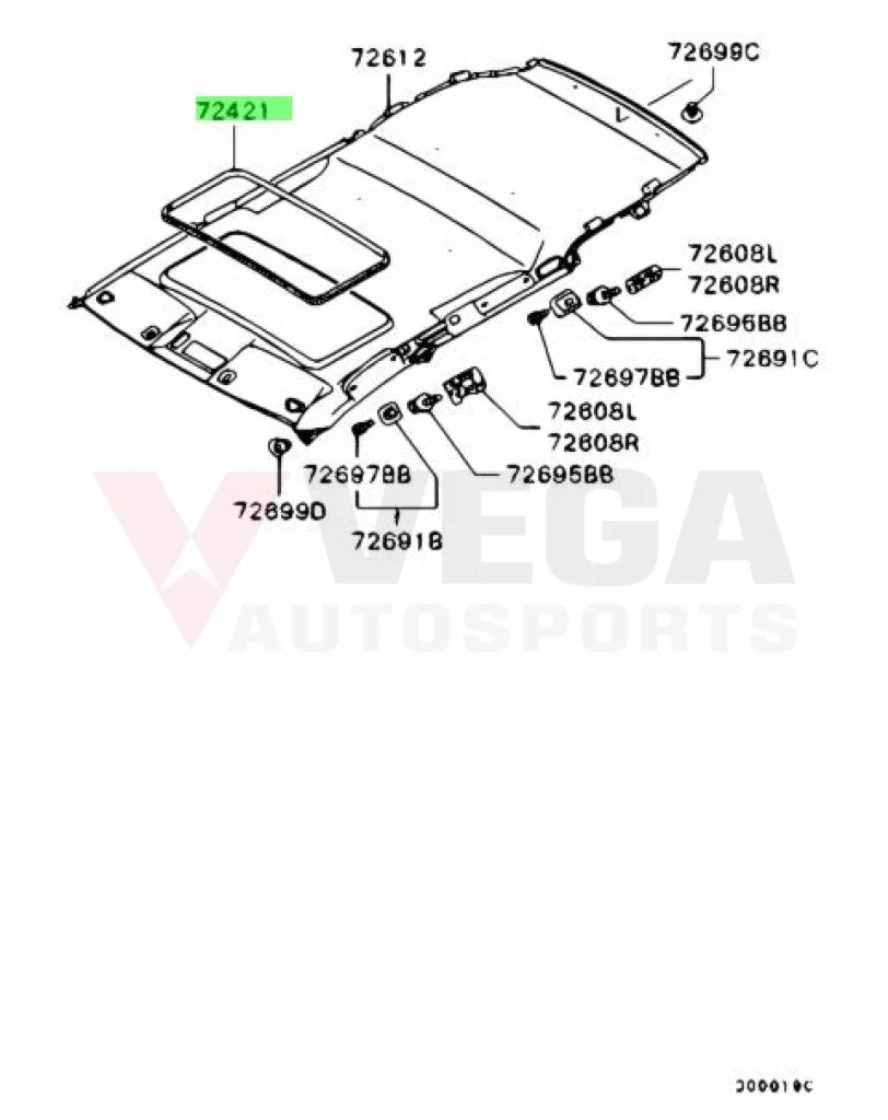 Sunroof Opening Trim To Suit Mitsubishi Lancer Evolution 7 / 8 9 Ct9A Mr651392 Interior
